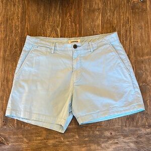 Good Threads light blue 5 inch inseam flat front shorts